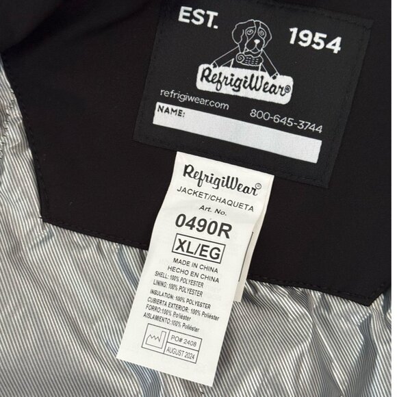 RefrigiWear Softshell Jacket NWT Mens XL Black Insulated Windproof Workwear049OR - Picture 6 of 13